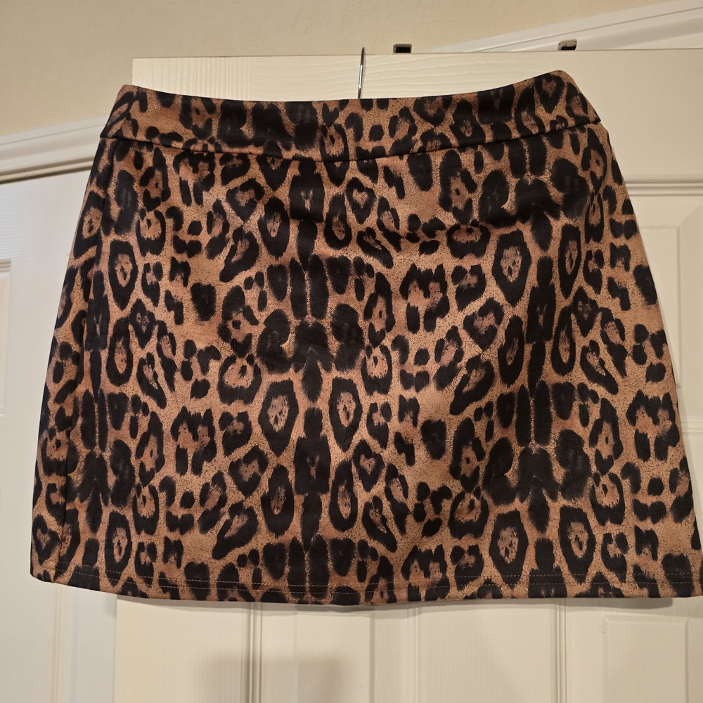 Leopard Print Mini Skirt